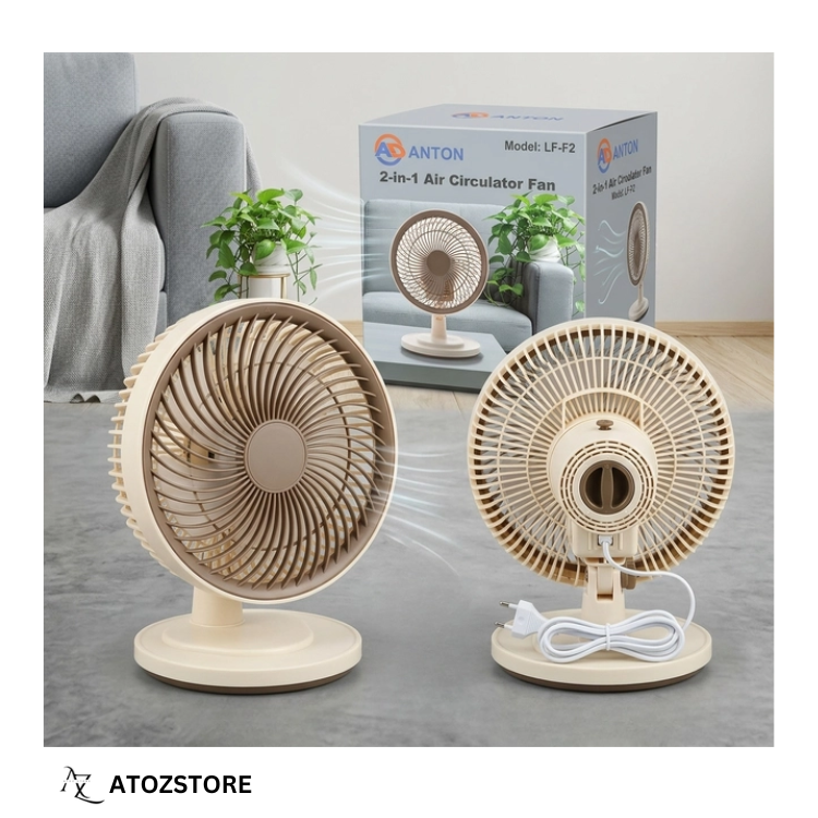 Ventilateur de Table 2-en-1 Air Circulator, Puissant, Silencieux et Économe – design et couleur aléatoire