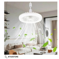 Luminaire ventilateur de plafond avec lumière, ventilateur silencieux E27 avec télécommande