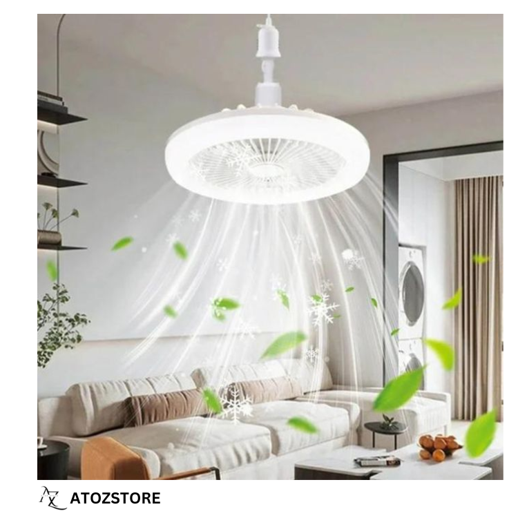 Luminaire ventilateur de plafond avec lumière, ventilateur silencieux E27 avec télécommande