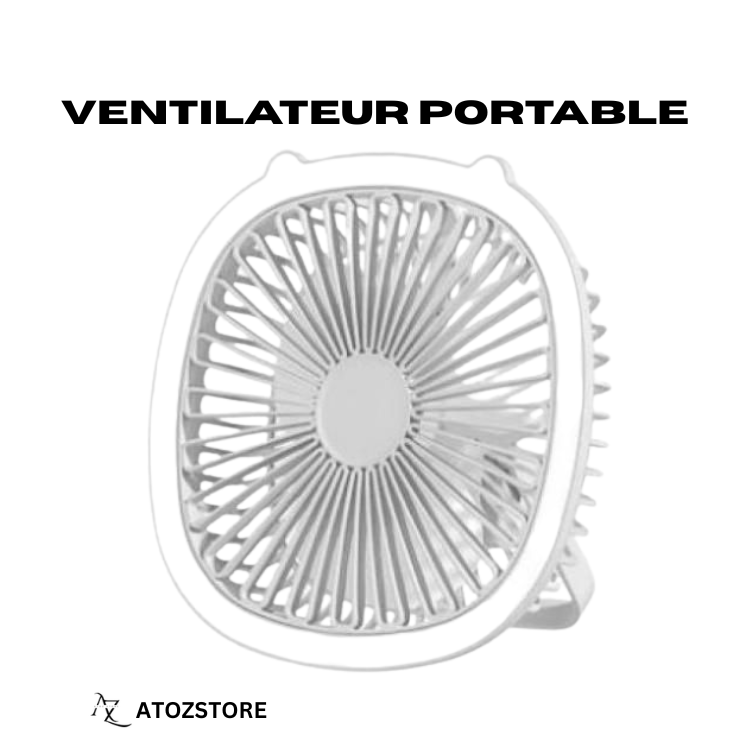 Ventilateur portable avec lumière, Ventilateur Bureau USB