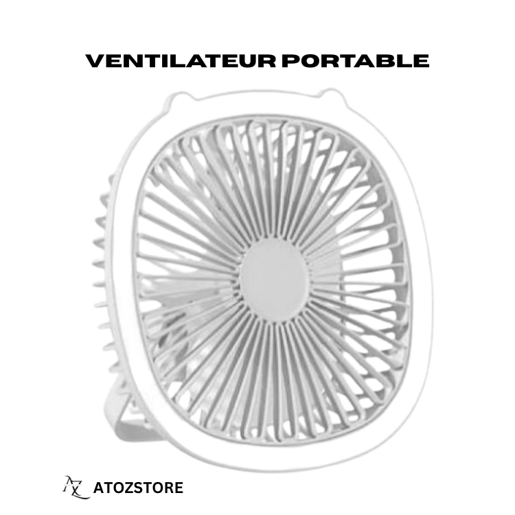 Ventilateur portable avec lumière, Ventilateur Bureau USB