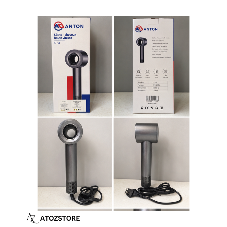 Sèche-cheveux Haute Vitesse Anton LF-C2 avec Technologie Ions, couleur et design aléatoire