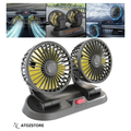 Double Ventilateur de Voiture 5V/12V/24V à Rotation 360° pour Auto, Camion et SUV, couleur et design aléatoire