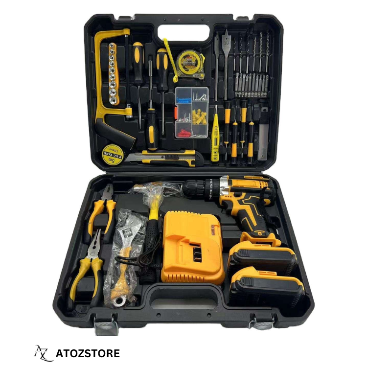 Perceuse Électrique Professionnelle 48V avec Coffret Complet et Batterie Lithium, couleur et design aléatoire