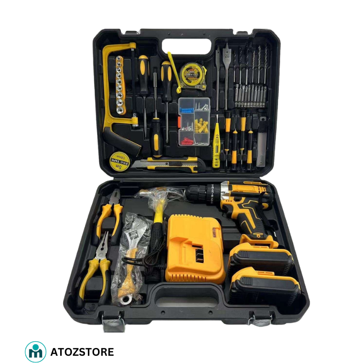 Perceuse Électrique Professionnelle 48V avec Coffret Complet et Batterie Lithium, couleur et design aléatoire