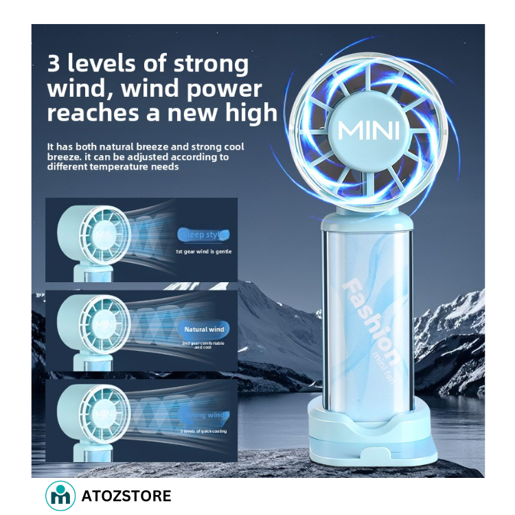 Mini ventilateur de poche portable avec base