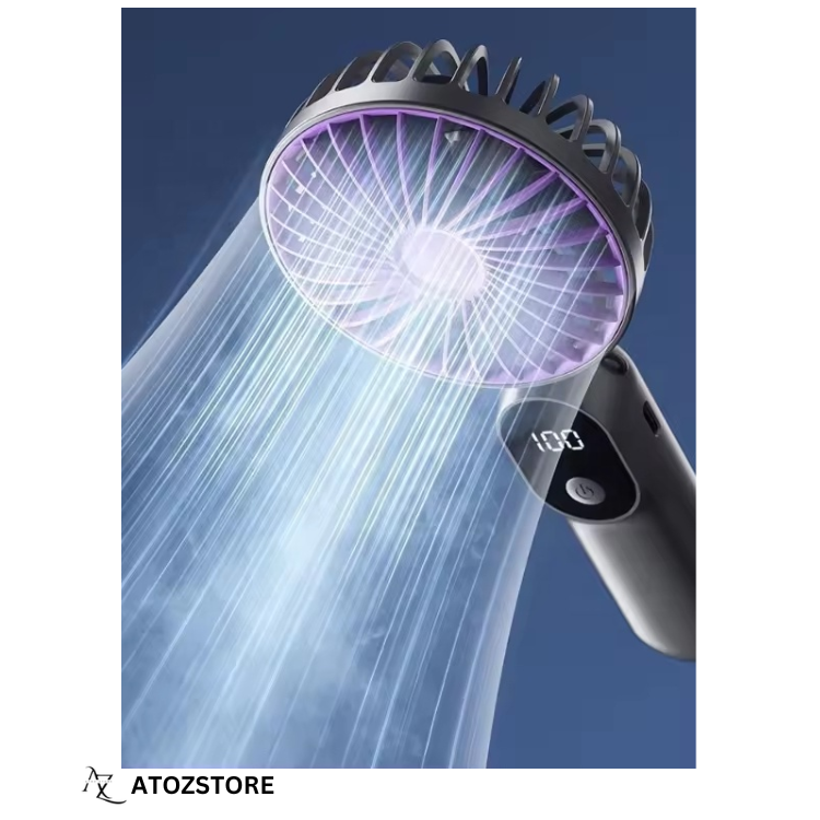 Ventilateur Portable Rechargeable USB avec Écran LED et Support, couleur et design aléatoire
