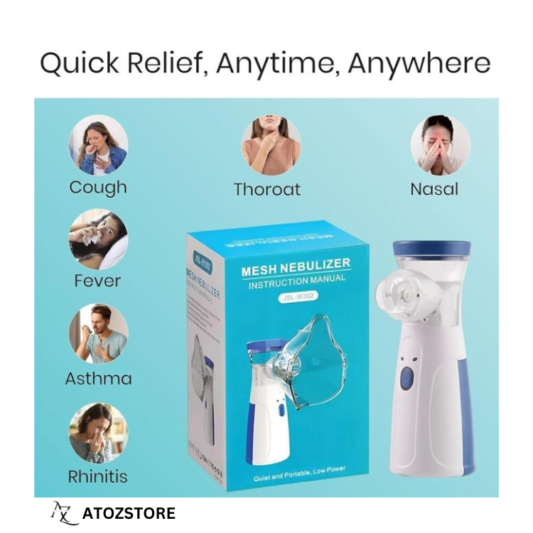 Nébuliseur Portable Silencieux Rechargeable pour Bébé & Adultes – Inhalateur Médical Compact USB, Humidificateur, Toux, Allergies & Sinus – Auto-Nettoyant, Batterie Longue Durée