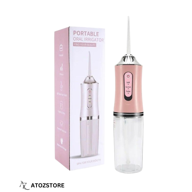 Hydropulseur Dentaire Portable Rechargeable sans Fil – Nettoyeur de Dents Étanche Haute Pression, 3 Modes et 4 Buses pour Maison et Voyage