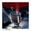 Chargeur allume-cigare 4 en 1 avec câble Type-C et Lightning, Design et couleur aléatoire