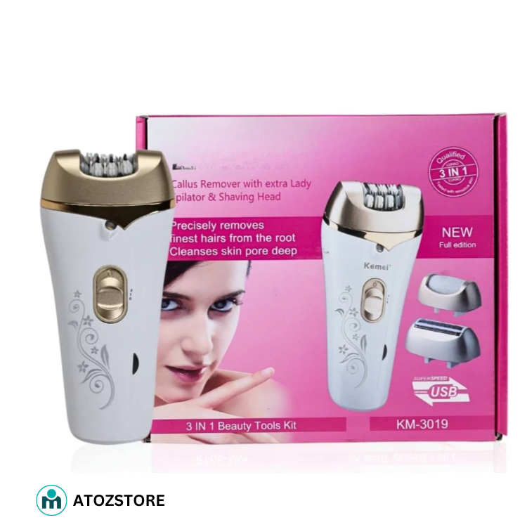 Épilateur électrique rechargeable 3 en 1 pour femmes, visage et corps, couleur et design aléatoire