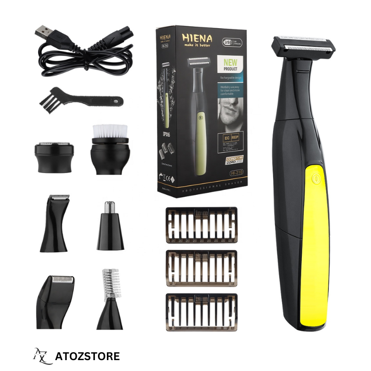 Rasoir électrique rechargeable HIENA pour hommes, rasoir 7 en 1