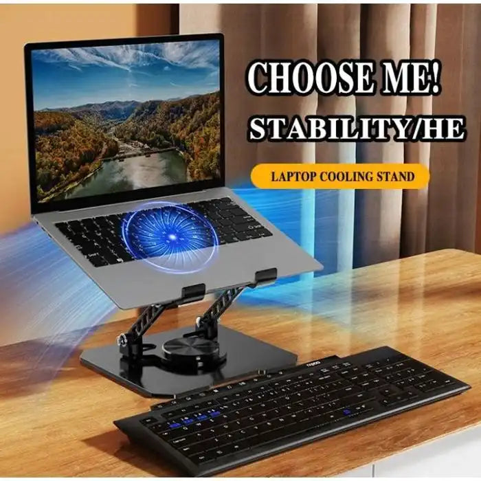 Support pc portable tablette avec ventilateur refroidissement rotation à 360 degrés