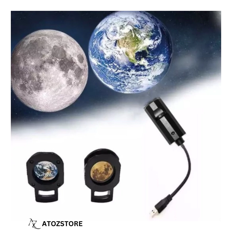 Projecteur Lune et Planètes USB, Veilleuse Galaxie, Lampe de Décoration Chambre, couleur et design aléatoire