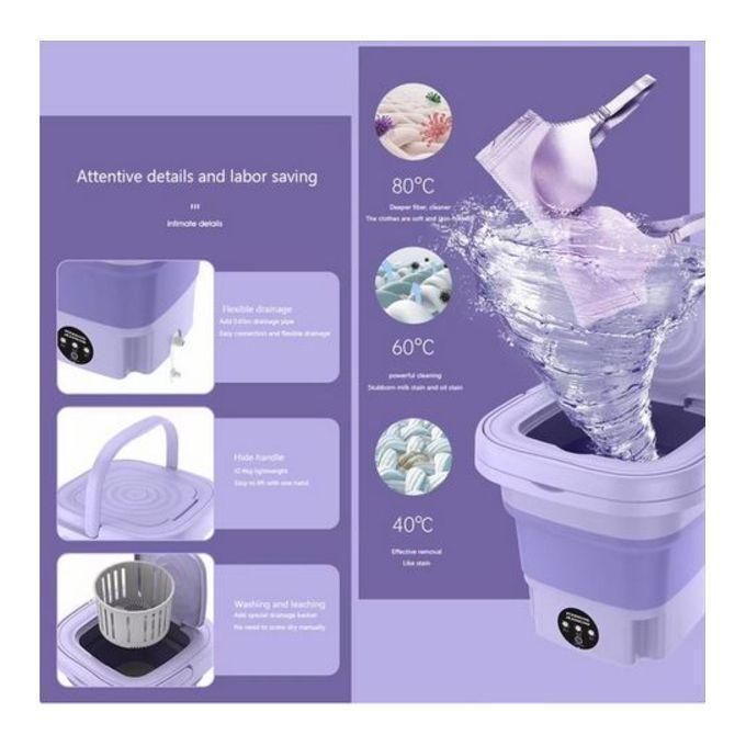 Mini machine à laver pliable, lave-linge compact et portable, idéal pour les petits espaces et voyages