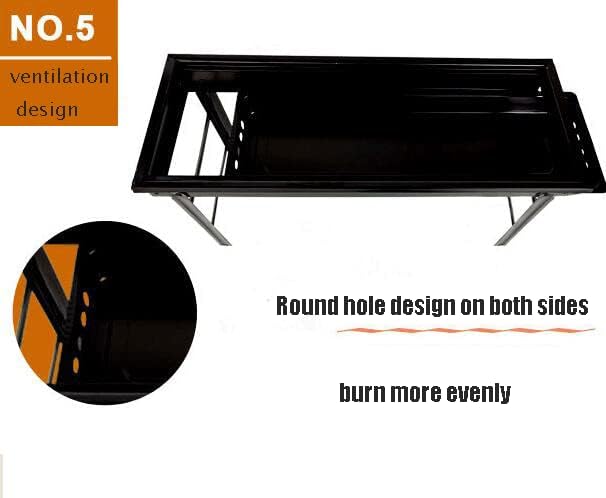 Barbecue Charbon de Table en Acier BBQ Grill Pliable Portable pour Camping et Pique-Nique