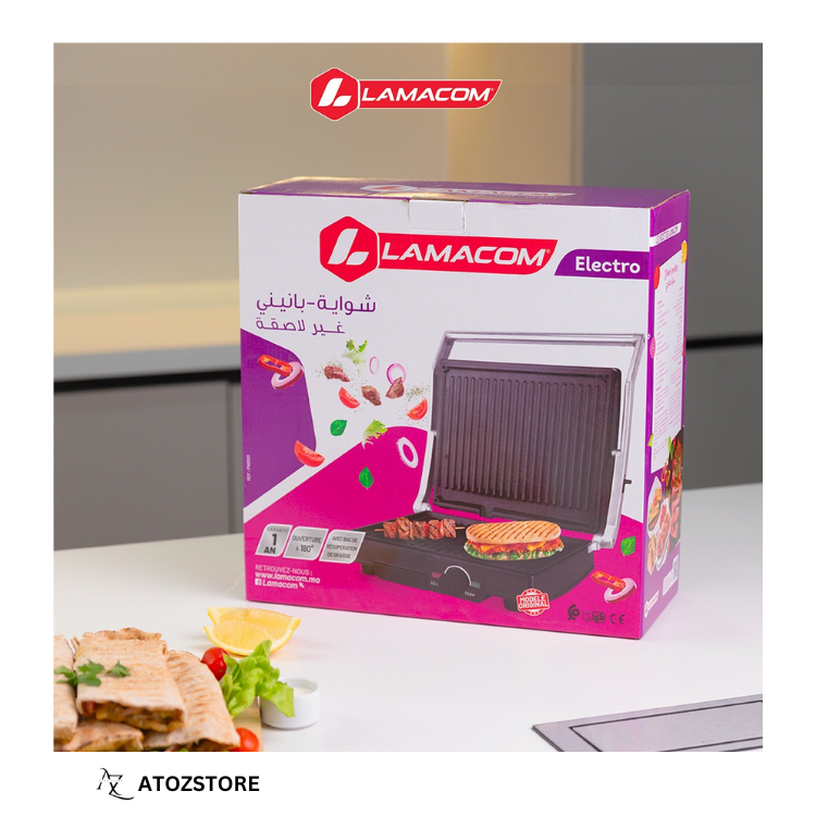 Appareil Panini Électrique – Gril Sandwich Presse Panini, Plaques Antiadhésives, Couleur et design aléatoire