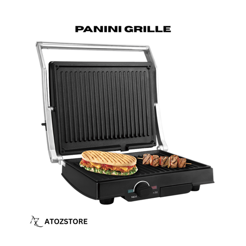 Appareil Panini Électrique – Gril Sandwich Presse Panini, Plaques Antiadhésives, Couleur et design aléatoire