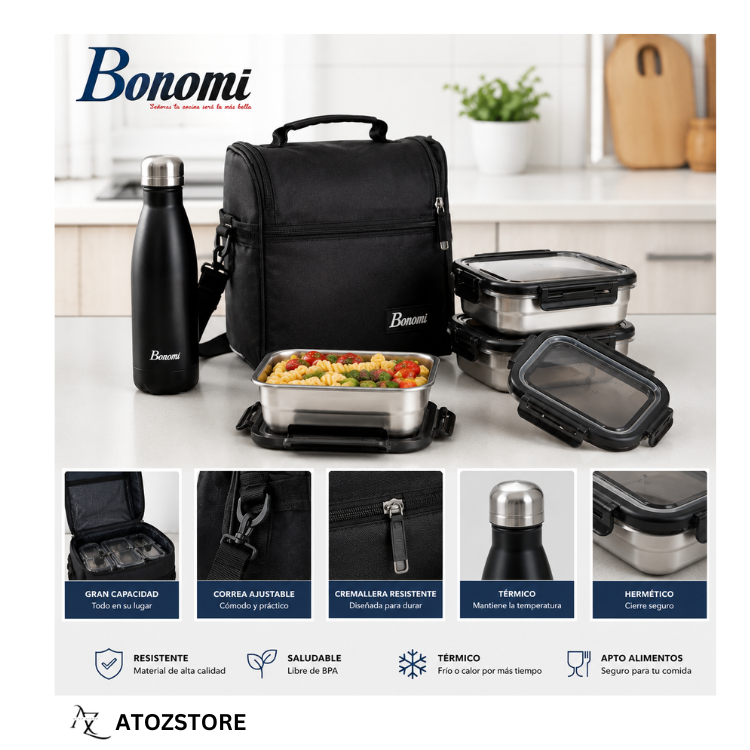 Set Lunch Box avec 2 Boîtes Alimentaires, Mug et Sac à Lunch, Couleur et design aléatoire