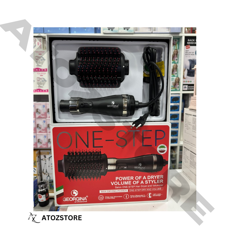 Brosse Sèche-Cheveux Professionnelle Georgina Chauffante Lissante et Volumisante, Couleur et Design Aléatoire