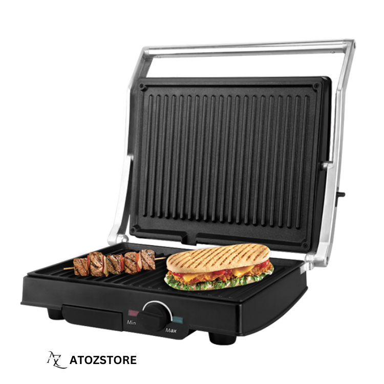 Appareil Panini Électrique – Gril Sandwich Presse Panini, Plaques Antiadhésives, Couleur et design aléatoire