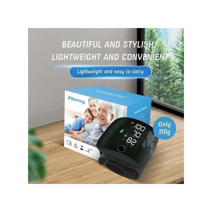 Tensiomètre numérique rechargeable au poignet, écran LED tactile, 2 utilisateurs, détection battement irrégulier, mesure fréquence cardiaque, fonction vocale, appareil tension artérielle portable