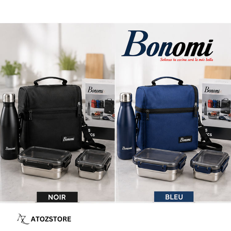 Set Lunch Box avec 2 Boîtes Alimentaires, Mug et Sac à Lunch, Couleur et design aléatoire