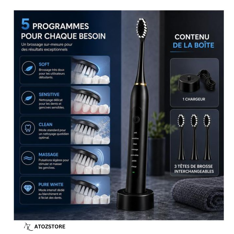 Brosse à Dents Électrique Sonique