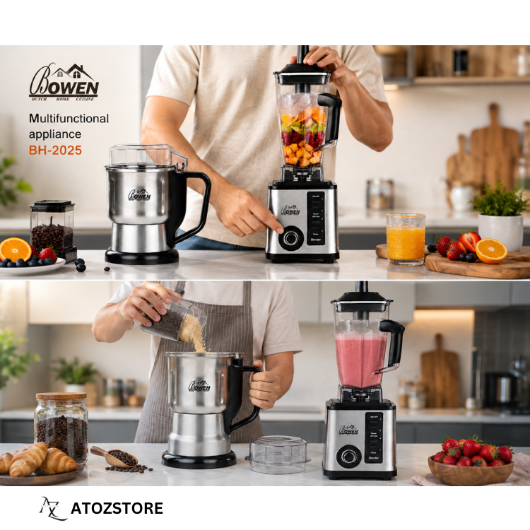 Blender Multifonctionnel 2 en 1 Bowen – Mixeur Puissant avec Broyeur, Couleur et design aléatoire
