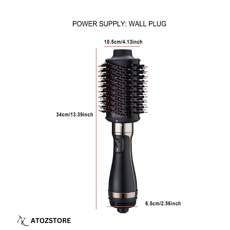Brosse Sèche-Cheveux Professionnelle Georgina Chauffante Lissante et Volumisante, Couleur et Design Aléatoire