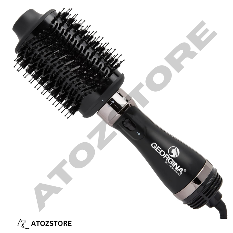 Brosse Sèche-Cheveux Professionnelle Georgina Chauffante Lissante et Volumisante, Couleur et Design Aléatoire