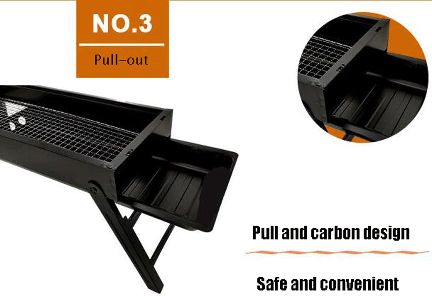 Barbecue Charbon de Table en Acier BBQ Grill Pliable Portable pour Camping et Pique-Nique
