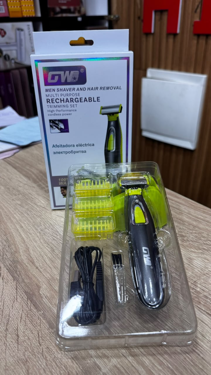 Tondeuse électrique rechargeable pour barbe et nez, accessoires inclus