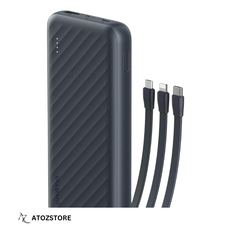 Oraimo Power Bank 10000mAh Charge Rapide 15W avec Câble USB-C, Couleur et design aléatoire