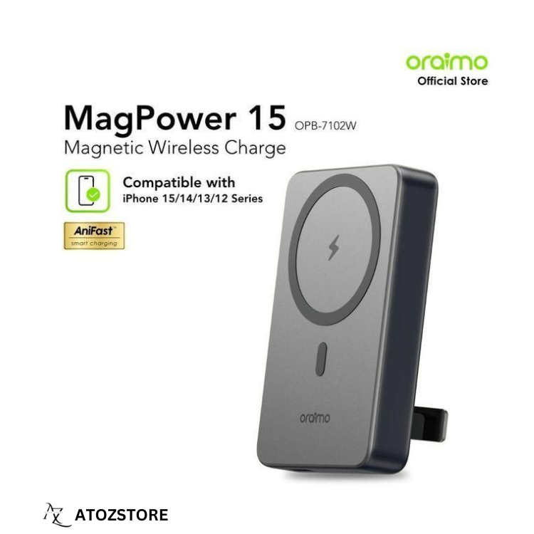 Oraimo MagPower 15 Power Bank 10000mAh Recharge Sans Fil Magnétique, Couleur et design aléatoire