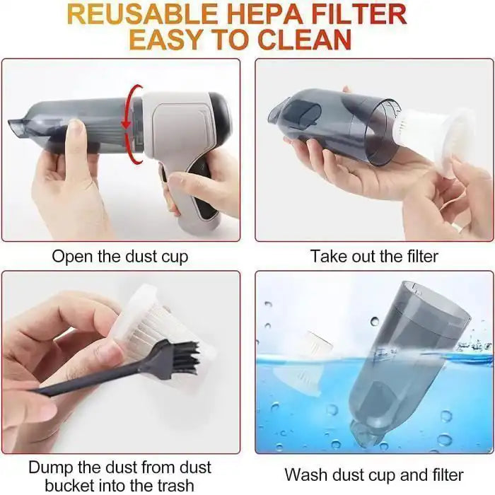 Mini aspirateur portatif sans fil rechargeable 3 en 1 pour voiture et maison Jb-107