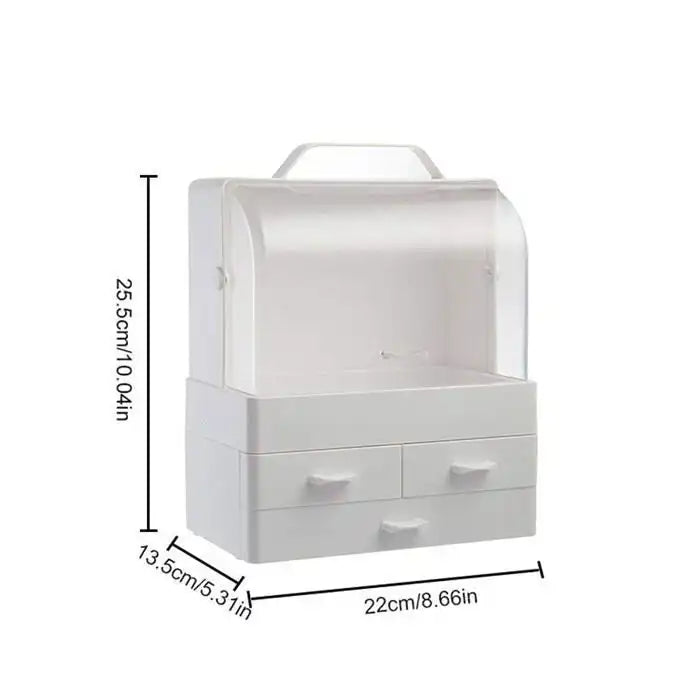 Boîte de rangement de maquillage - Portable - Étanche - Tiroirs anti-poussière