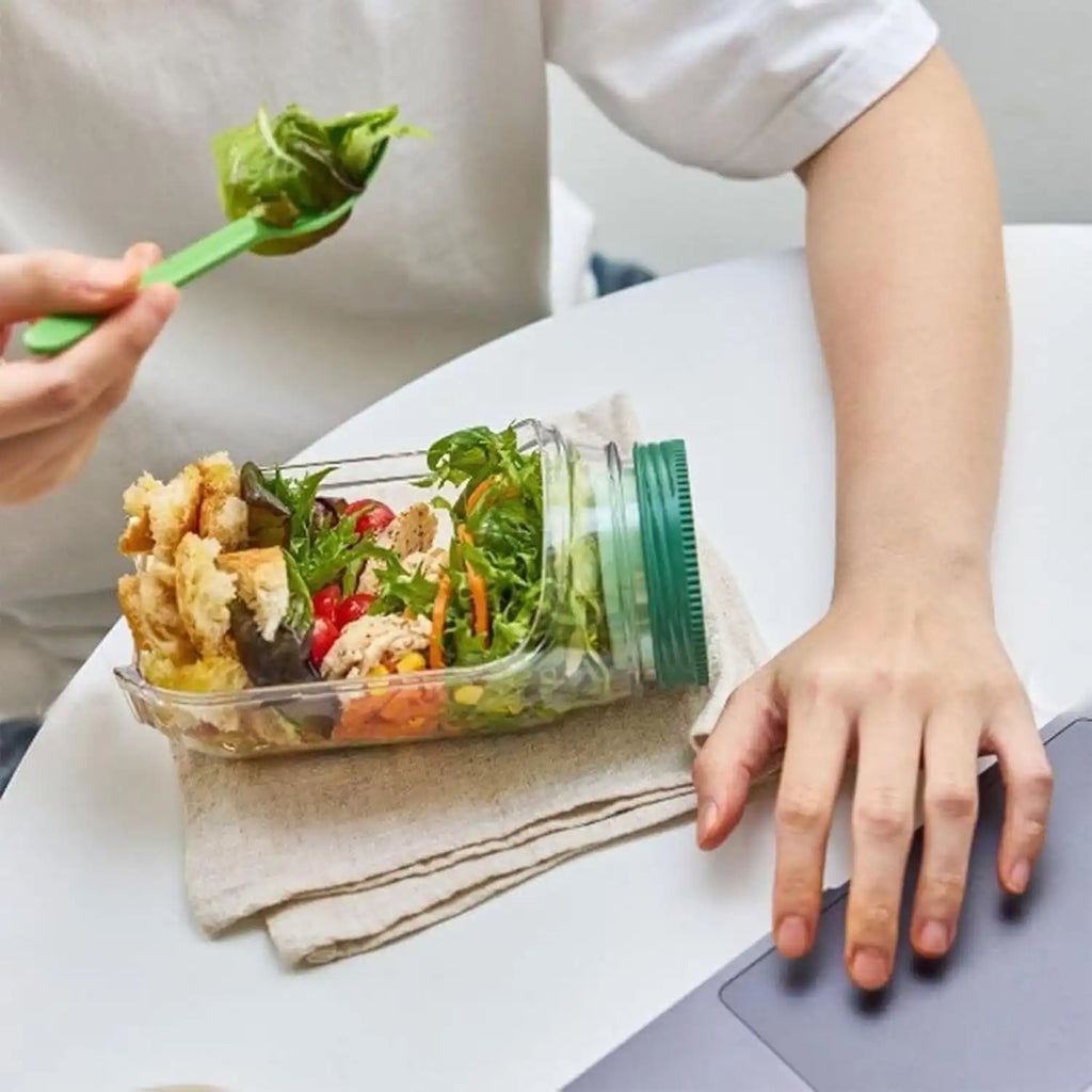 Salad Pod – Boîte à Salade Verticale avec Compartiment Sauce Étanche – Lunch Box Portable Micro-ondes & Congélateur