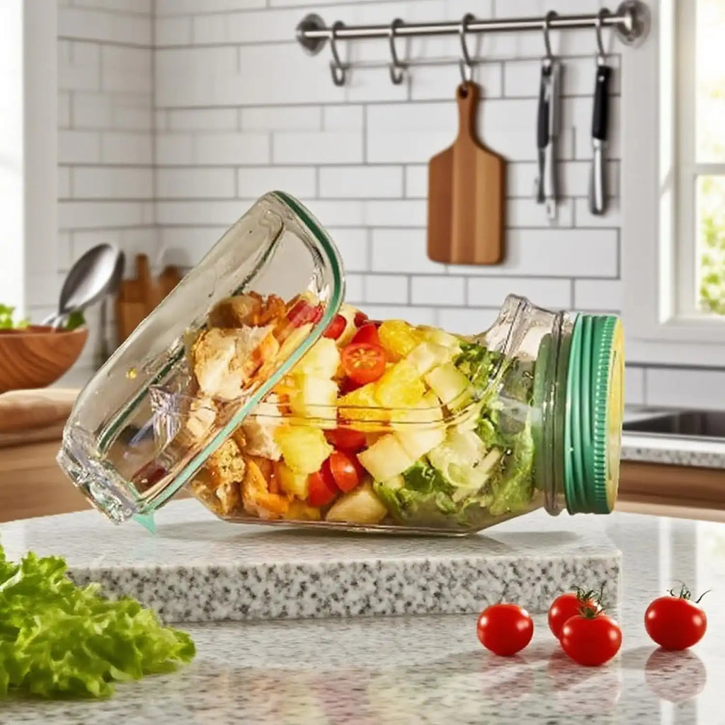 Salad Pod – Boîte à Salade Verticale avec Compartiment Sauce Étanche – Lunch Box Portable Micro-ondes & Congélateur